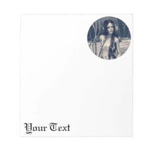 Vintage Mermaid Old Photo Fantasy Art Notepad