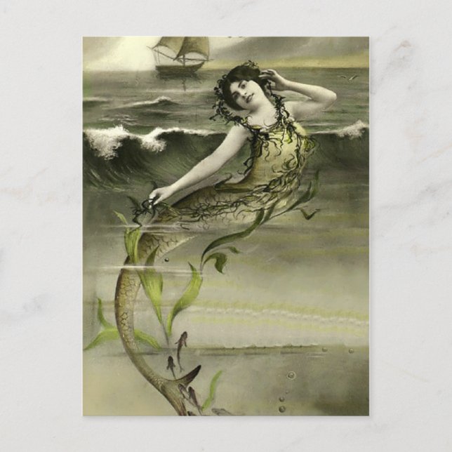Vintage mermaid picture postcard (Front)