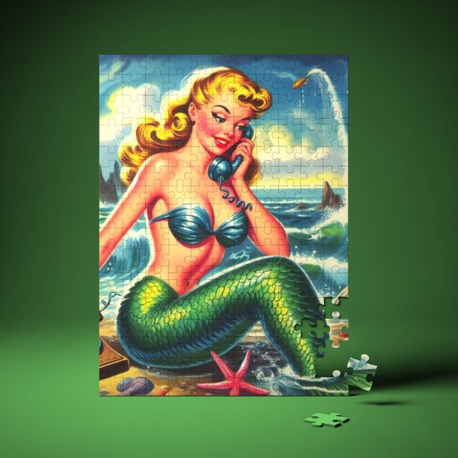 Vintage Mermaid Pin Up Jigsaw Puzzle (Creator Uploaded)