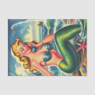 Vintage Mermaid Pin Up Tissue Paper