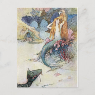 Vintage Mermaid Postcard