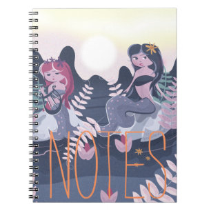 Vintage Mermaid Print Spiral Notebook