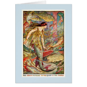 Vintage - Mermaid Queen of the Fishes,