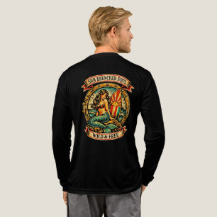 Vintage Mermaid Tattoo Art Sun Drenched Soul Wild Tri-Blend Shirt