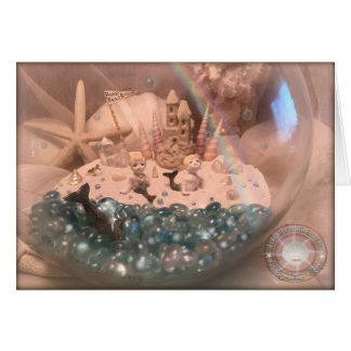 Vintage Mermaid Twins Rainbow Card