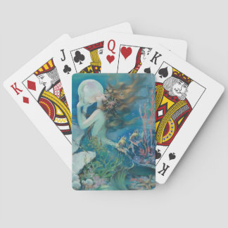 Vintage Mermaid with Pearl Playing Cards