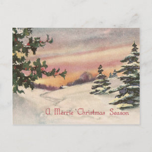 Vintage Merrie Christmas postcard