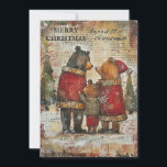 Vintage Merry Christmas Bear Family Snow Holiday Card<br><div class="desc">Cute vintage Christmas greeting card with the painting of a family of bears in the snow . Text says, "Merry Christmas" but is customisable for your own greeting. Personalised on the back with your message and name. Contact me for assistance with your customisation or to request additional matching or coordinating...</div>