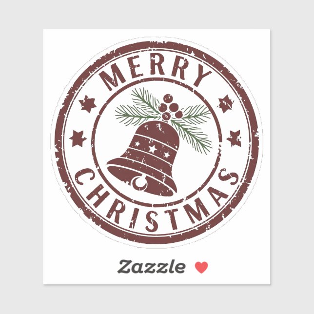 Vintage Merry Christmas Bell Stamp Design (Sheet)