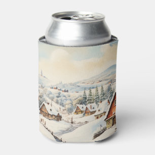 Vintage Merry Christmas Can Cooler