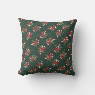 Vintage Merry Christmas Candy Cane Cushion