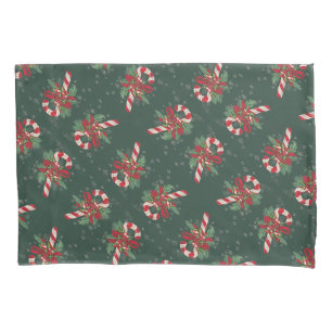 Vintage Merry Christmas Candy Cane Pillowcase