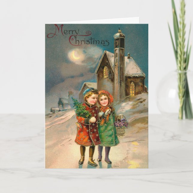Vintage Merry Christmas Card (Front)