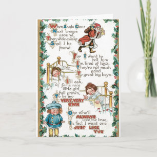 Vintage Merry Christmas Card  - Cupie Card