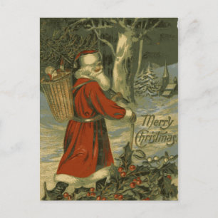 Vintage Merry Christmas Card St Nick