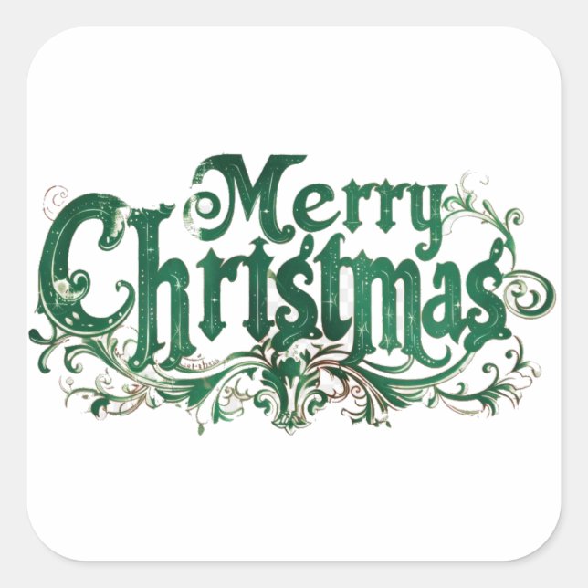 Vintage Merry Christmas design2 Square Sticker (Front)