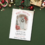 Vintage Merry Christmas from New Home Door Wreath Announcement<br><div class="desc">Vintage Merry Christmas from New Home Door Wreath Announcement</div>