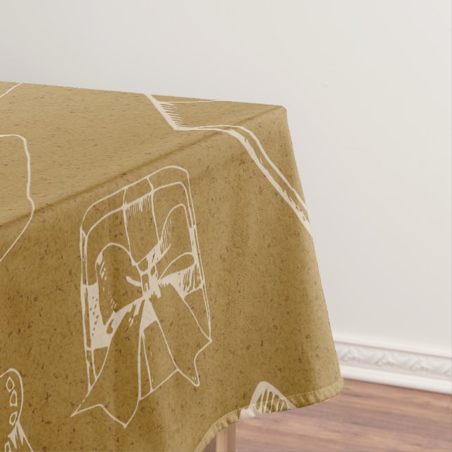 vintage merry christmas  gift box pattern tablecloth (In Situ)