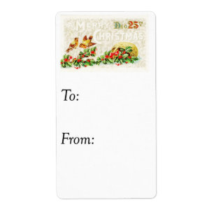 Vintage Merry Christmas Gift Tag