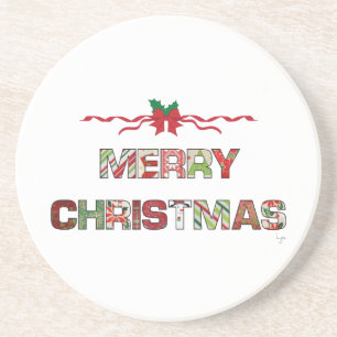 Vintage Merry-Christmas Holiday Coaster