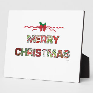 Vintage Merry-Christmas Holiday Plaque