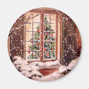 Vintage Merry Christmas House Magnet