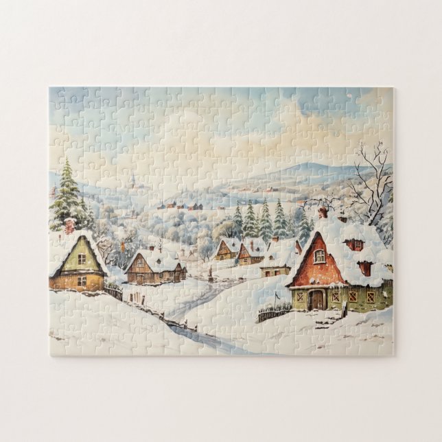 Vintage Merry Christmas Jigsaw Puzzle (Horizontal)