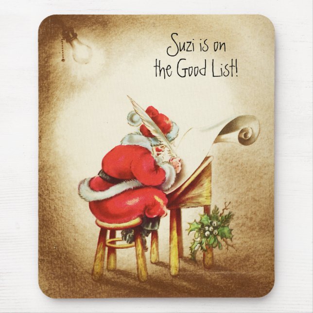 Vintage Merry Christmas Mouse Pad (Front)