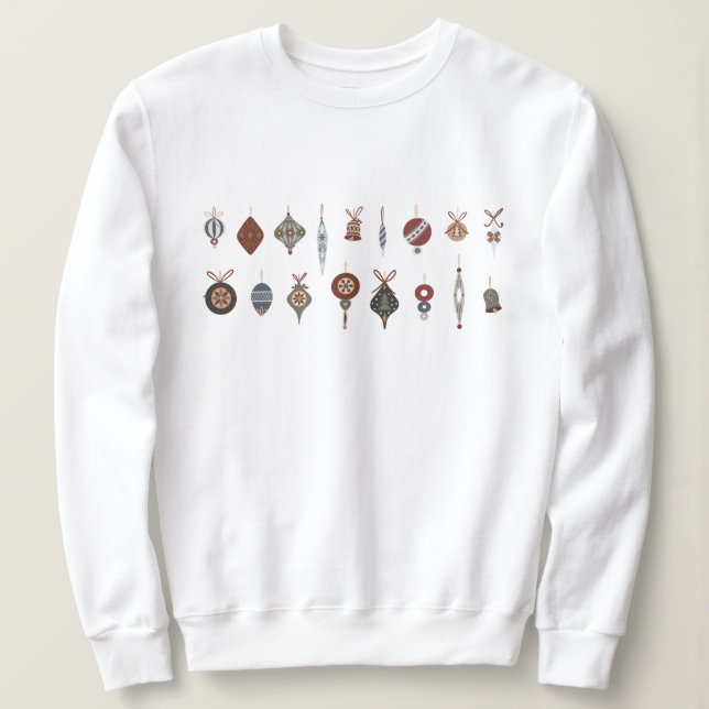 Vintage Merry Christmas Ornaments Sweatshirt (Design Front)
