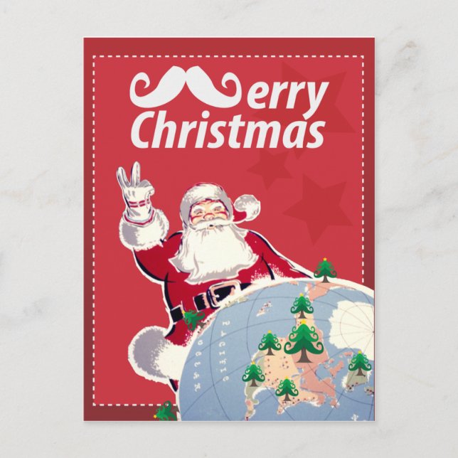 Vintage Merry Christmas Post Card with Santa Claus (Front)