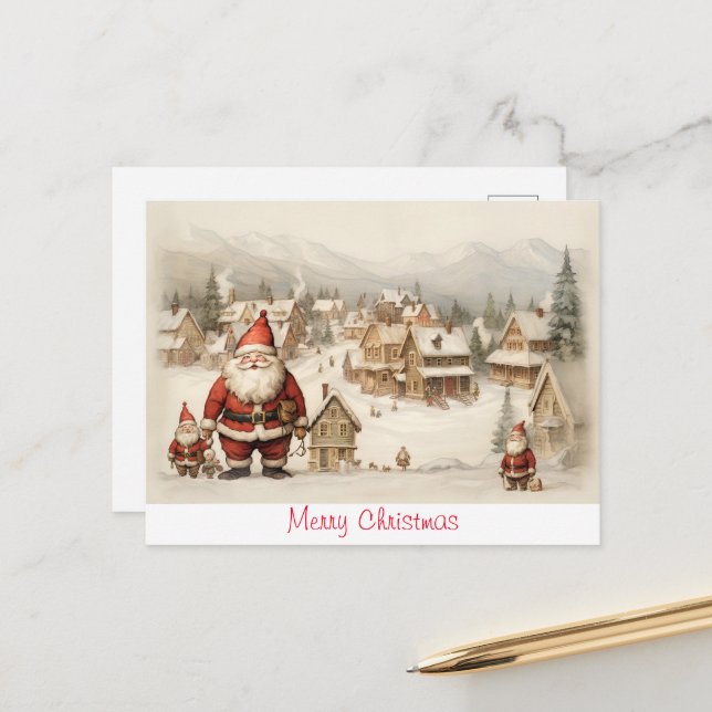 Vintage Merry Christmas Postcard (Front/Back In Situ)