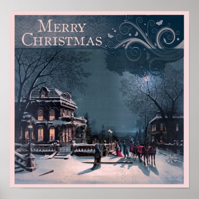 Vintage Merry Christmas Poster (Front)