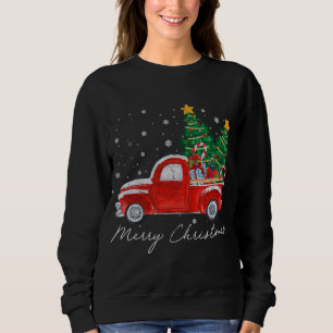 Vintage Merry Christmas Red Truck Christmas Tree S Sweatshirt