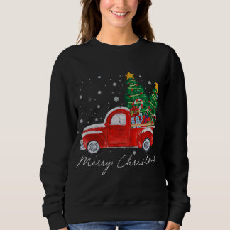 Vintage Merry Christmas Red Truck Christmas Tree S Sweatshirt