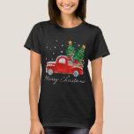 Vintage Merry Christmas Red Truck Christmas Tree S T-Shirt<br><div class="desc">Vintage Merry Christmas Red Truck Christmas Tree Snow</div>
