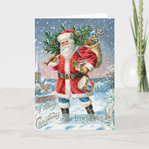 Vintage Merry Christmas Santa Card