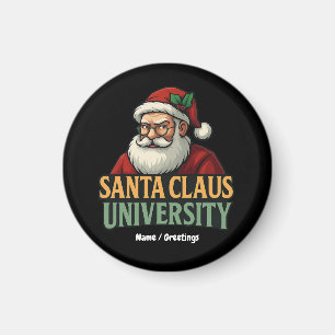 Vintage Merry Christmas Santa Claus University Magnet
