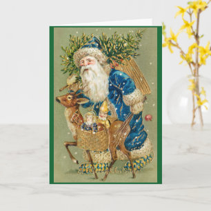 Vintage Merry Christmas Santa Greeting Card