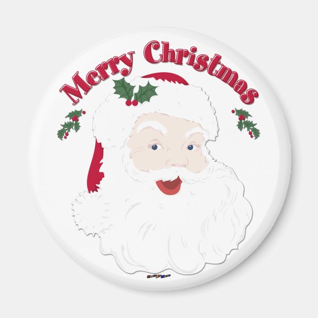 Vintage Merry Christmas Santa Magnet (Front)