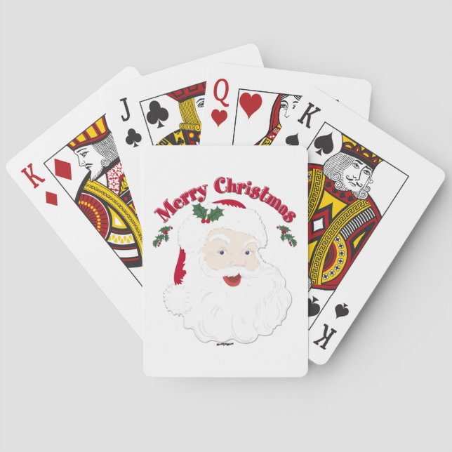 Vintage Merry Christmas Santa Playing Cards (Back)