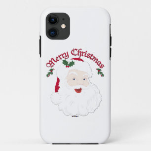 Vintage Merry Christmas Santa - script iPhone 11 Case