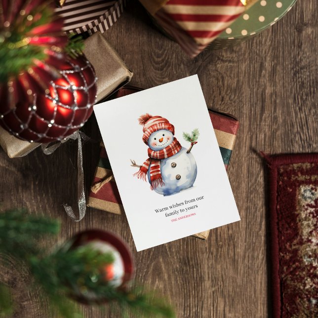 Vintage Merry Christmas & Snowmen  Holiday Card (Creator Uploaded)