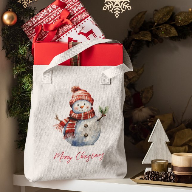 Vintage Merry Christmas & Snowmen  Tote Bag (Creator Uploaded)