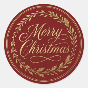 Vintage Merry Christmas Stickers   Elegant Gold 