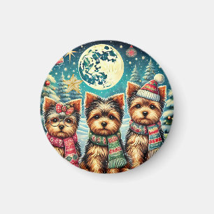 Vintage Merry Christmas Terrier Yorskhire Yorkie Magnet
