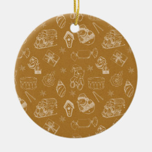 vintage merry christmas toys hand drawn ceramic tree decoration