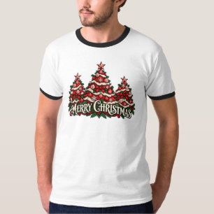 Vintage Merry Christmas Tree Trio  T-Shirt