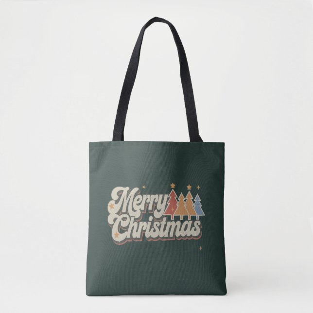 Vintage Merry Christmas Vacation Xmas Holiday Tote Bag (Front)