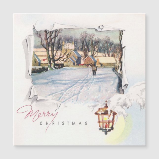 Vintage Merry Christmas Winter Landscape (Front)