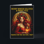 Vintage Merry Winter Solstice We Witch You Yule Ch Card<br><div class="desc">Vintage Merry Winter Solstice We Witch You Yule Christmas</div>